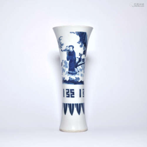 A blue and white 'figure' vase