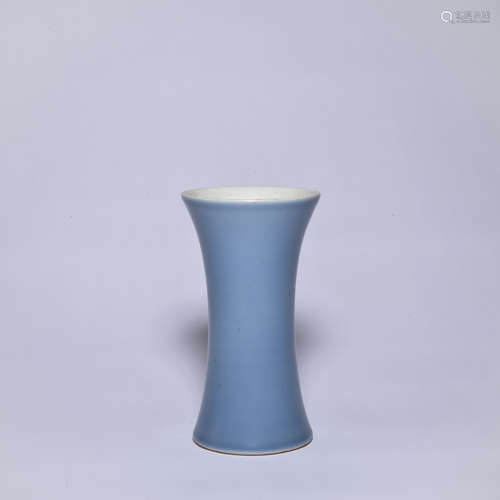 A blue glazed vase