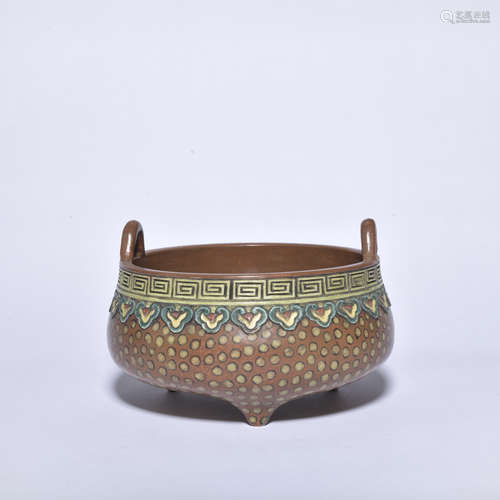 A bean-sauce-coloured glaze censer