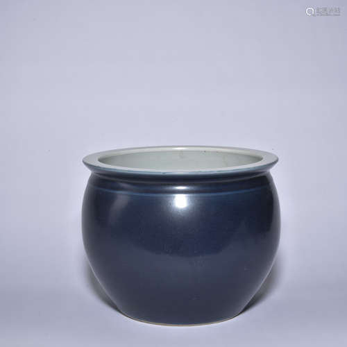 A blue glazed jar