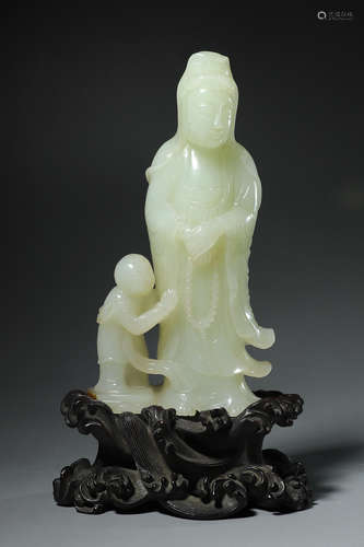 A jade statue of Guanyin