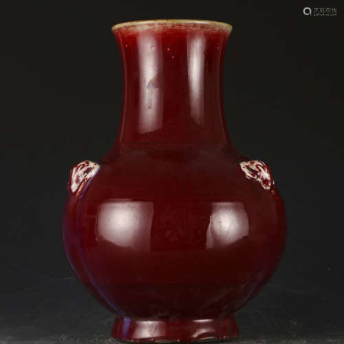 A red glazed jar
