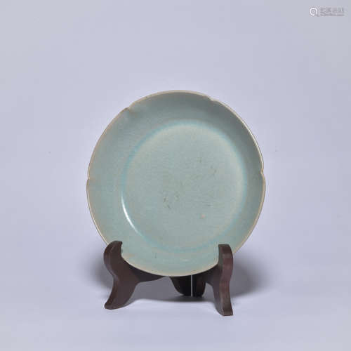 A celadon-glazed dish