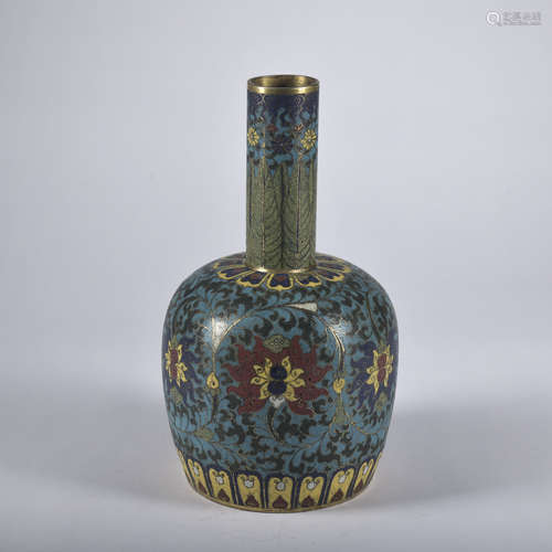 A Cloisonne enamel 'lotus' vase