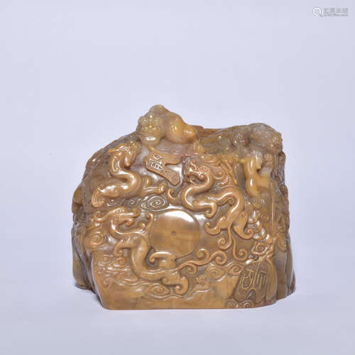 A Shou shan stone 'beast' seal