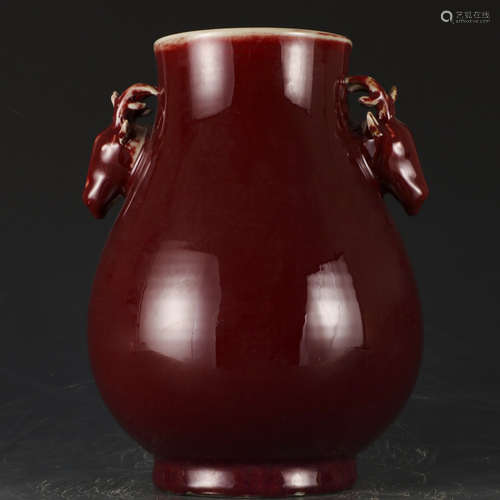 A red glazed jar