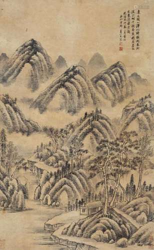 王宸（款) 癸卯（1783年）作 春山云烟 立轴 纸本