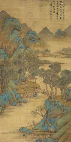 文征明（款) 甲午（1534年）作 春山叠碧 镜心 绢本