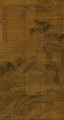 杨晋（款) 己亥（1719年）作 自与岁寒期 立轴 绢本
