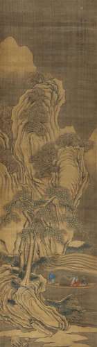仇英（款) 壬午（1522年）作 寒江赏梅 镜心 绢本