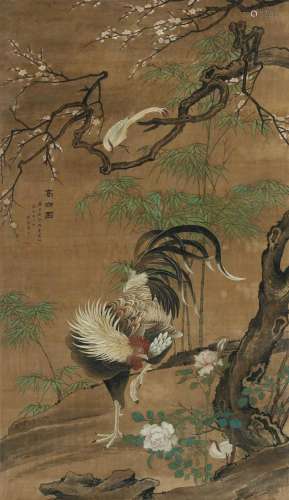 唐岳 癸卯（1723年）作 高冠图 镜心 绢本