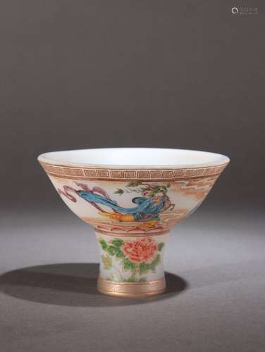 Enamel "Oriental Shuo Stealing Peach" Goblet