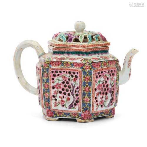 Famille Rose Openwork Teapot