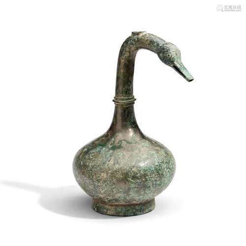 Tin-bronze Goose-headed Ritual Wine Vessel