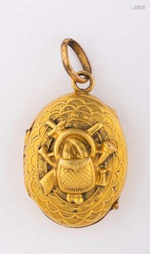 Pendentif porte-photo en or jaune 18k (750 millièmes) et pla