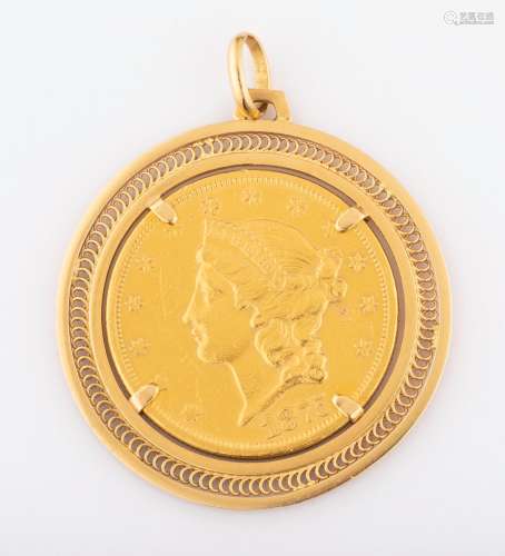 Pendentif circulaire ajouré en or jaune 18k (750 millièmes)