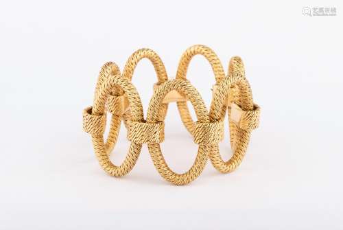 GEORGES LENFANT  Bracelet articulé en or jaune 18k (750 mill...