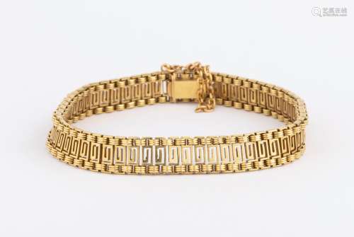 Bracelet très souple en or jaune 18k (750 millièmes) orné d'