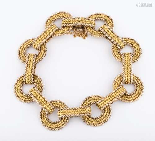 Bracelet en or jaune et blanc 18k (750 millièmes) composé de