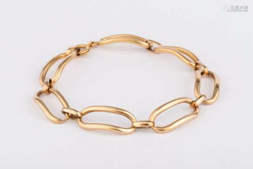 Bracelet en or jaune 18k (750 millièmes) composé de grandes