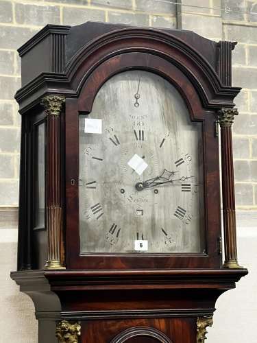 A George III mahogany 8 day longcase clock, the 12in arched ...