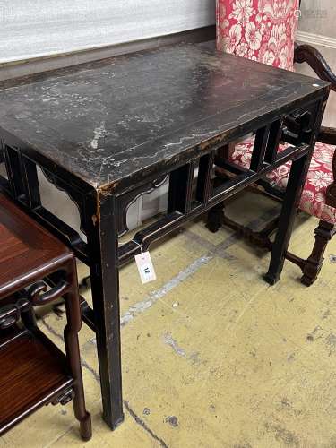 A Chinese rectangular lacquer side or altar table, length 94...