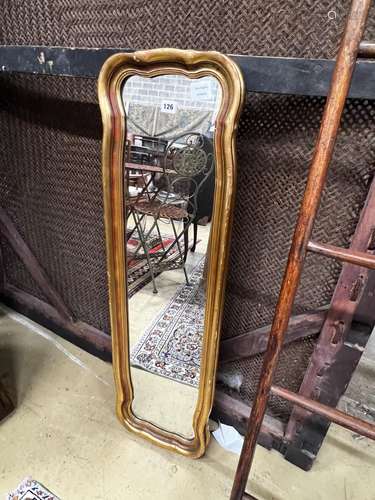 A Victorian style giltwood pier glass, width 30cm, height 10...