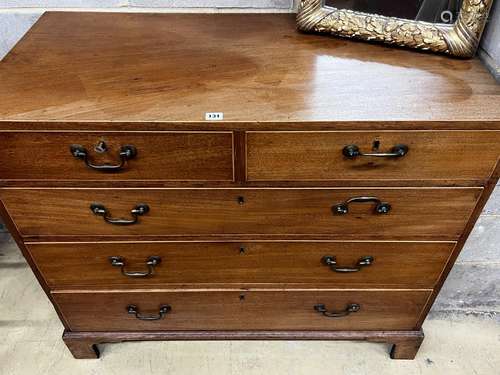 A George III faded mahogany chest of drawers, width 106cm, d...