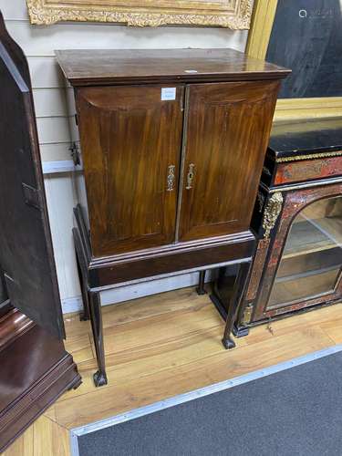 A George III style mahogany cabinet on stand, width 66cm, de...