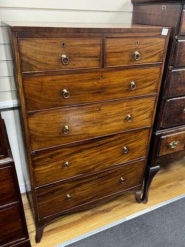 A Regency mahogany six drawer tall chest, width 88cm, depth ...