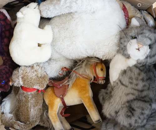 A collection of Steiff soft toy animals