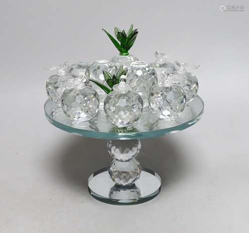 A Swarovski style fruit centrepiece, 20cm high