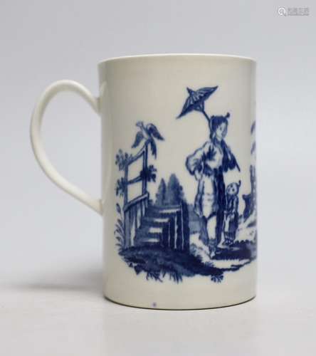 An 18th century Caughley uncommon mug Le Peche / Promenade, ...