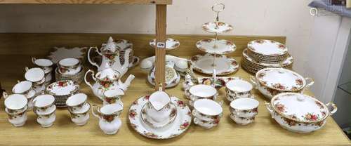 An extensive Royal Albert Old Country Roses dinner, tea serv...