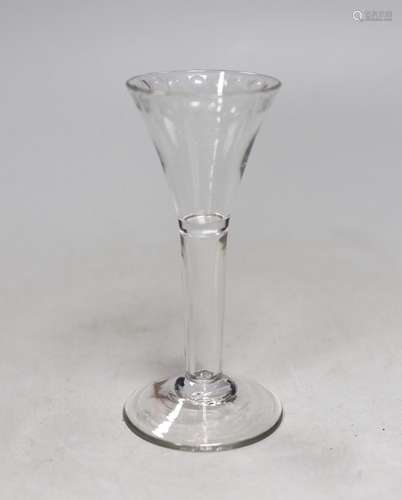 A Georgian hollow stem excise glass. 13cm tall