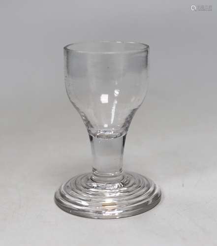 A George III stepped foot toasting glass, 9.5cms high