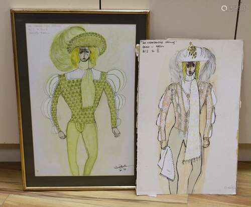 Elizabeth Dalton (1950-2013), two costume designs for The Ta...