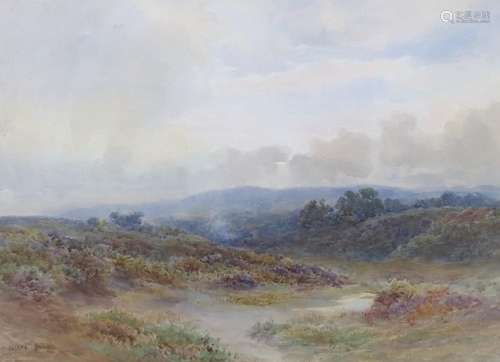 Joseph Powell, watercolour, Leith Hill, Surrey, signed, 26 x...