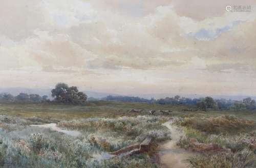 Joseph Powell, watercolour, The Marsh between Pulborough and...