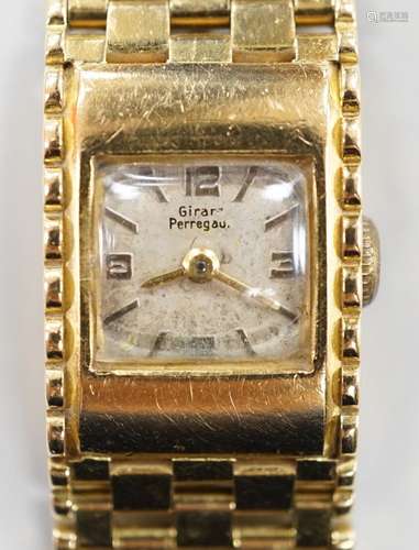 A ladys 18ct gold Girard Perregaux manual wind bracelet watc...