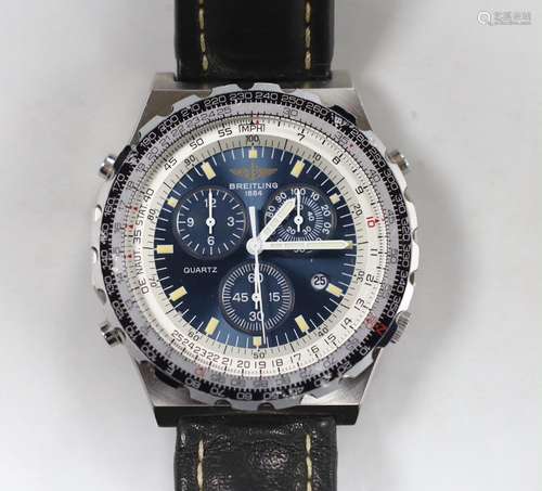 A gentlemans 1990s steel Breitling Navitimer Jupiter Pilot q...