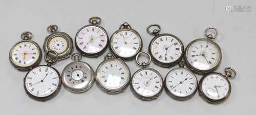 Twelve assorted mainly early 20th century silver or white me...