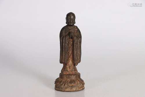 CHINE, Epoque Ming. Statuette en bronze représentant Ma