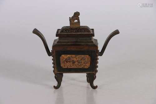CHINE, XVIIe-XVIIIe siècle. Brûle-parfum couvert en bro