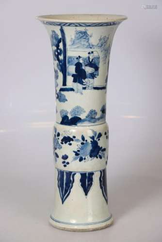 CHINE, Epoque Transition. Important vase de forme Gu en