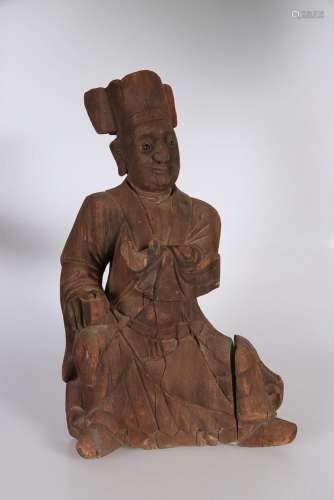 CHINE, XIXe siècle. Statue en bois clair, représentant