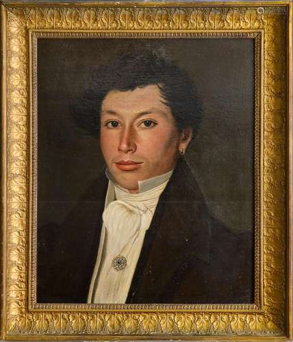Ecole ITALIENNE vers 1850. Portrait de jeune homme à la
