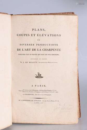 KRAFFT. Plans, Coupes et Elévations de diverses Product