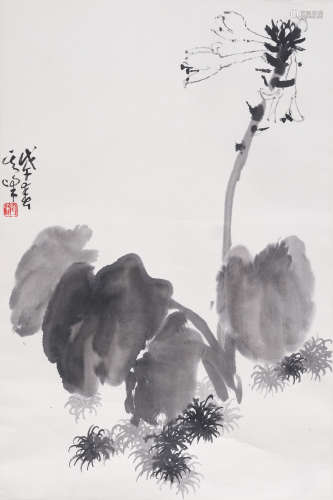 孙其峰 (1920-2023)  玉簪花 1978年作 水墨纸本  立轴
