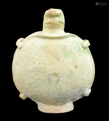 Chinese Green Glaze Turtle Shaped Vase,Han Dynasty